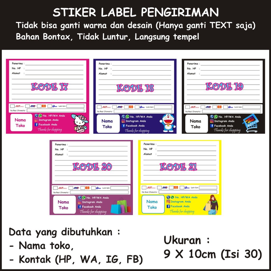 

STIKER LABEL PENGIRIMAN HITAM PUTIH - ISI 30 CUSTOM ONLINE SHOP TOKO ONLINE