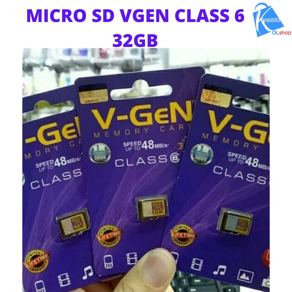KHANZIAOLSHOP MEMORY HP MICRO SD VGEN 32GB CLASS 6 MEMORY CARD ORIGINAL BERGARANSI RESMI