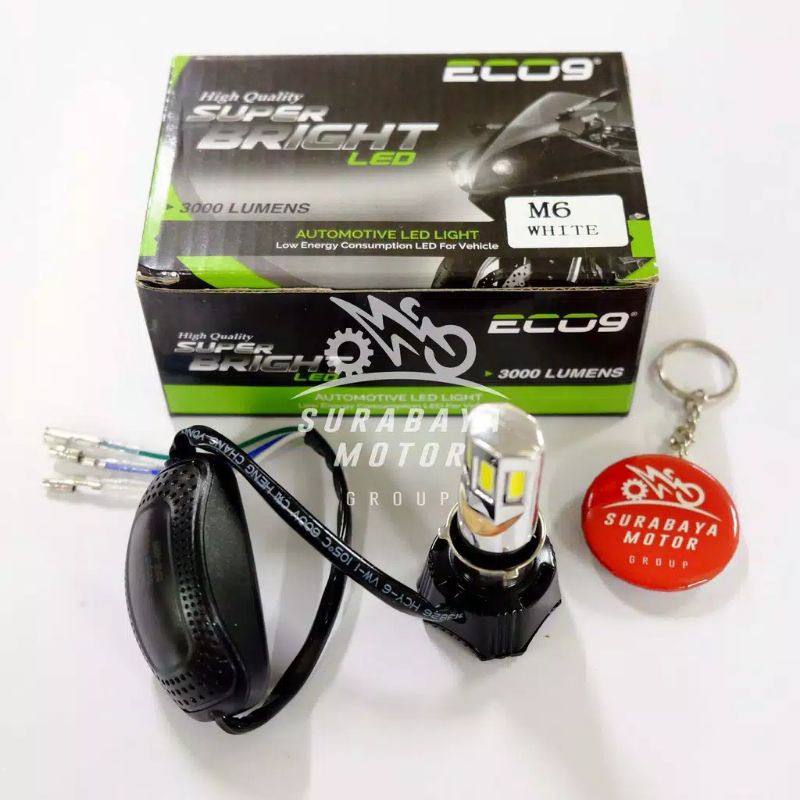 Lampu Sepeda Motor LED Luminos M6 Bohlam Utama 6 Sisi Universal + Garansi