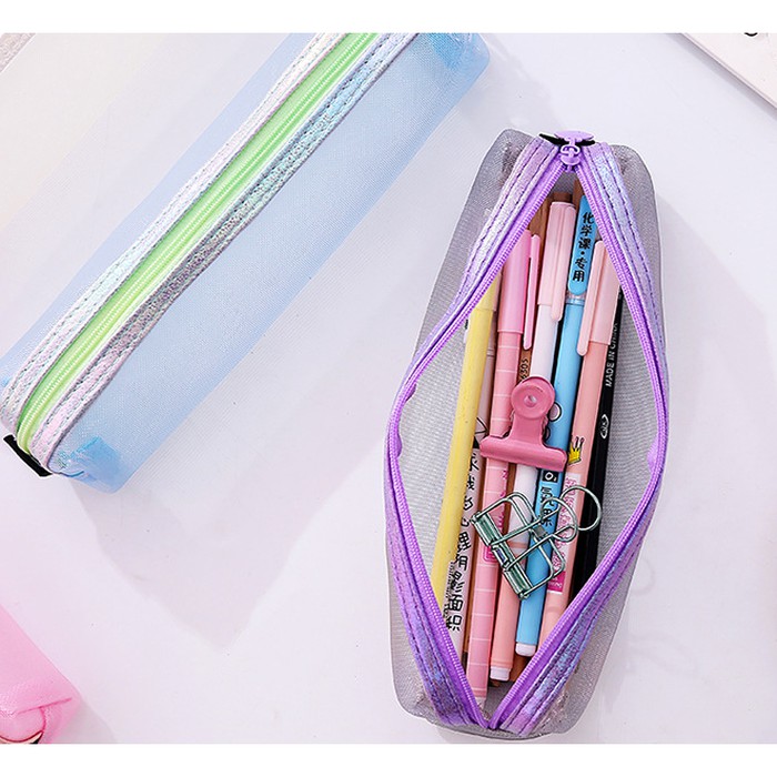 

JGO kotak pensil jaring / pastel / pencil case kerja kantor alat tulis