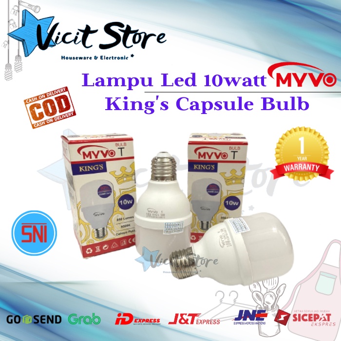 Lampu Led 10watt Myvo King Capsule T Bulb Cahaya Putih Bergaransi