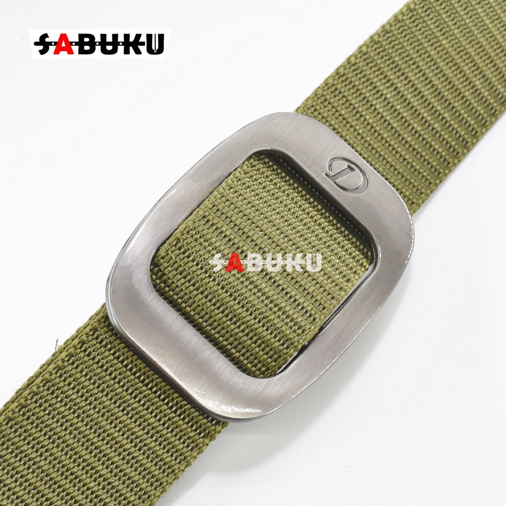 Ikat Pinggang Pria Canvas Kain Nylon Sabuk Canvas Military Tactical Model Kepala Besi Men Belt - 174