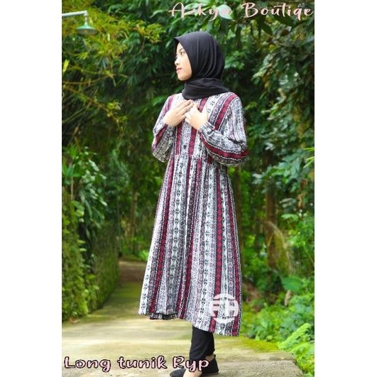 Long Tunik Katun Rayon Viscose Motif