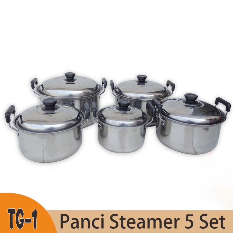 Panci Steamer 5 Set Panci Kukusan Dandang panci sebaguna panci multifungsi