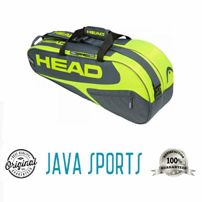 SPESIAL TAS TENIS HEAD ELITE 6R COMBI TENNIS BAG GREY NEON YELLOW 283739 TERMURAH