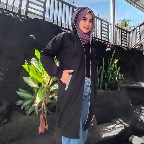 JAKET TERBARU WANITA HIJAB JUMBO MUSLIMAH FLEECE TEBAL