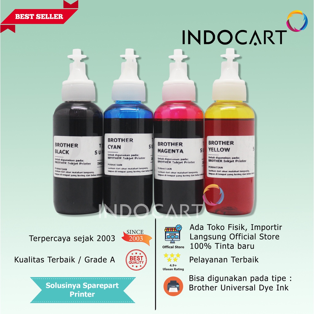 IndoCart Tinta Refill Printer Brother MFC-T800 T810 T910D-Dye-100ml