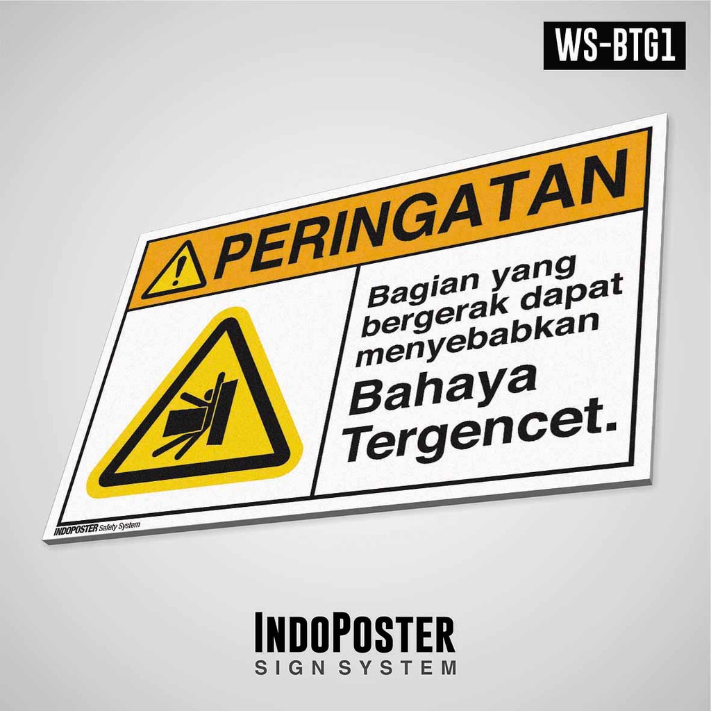 

Safety Sign Rambu K3 PVC ANSI Bahaya Tergencet Oleh Bagian Yang Bergerak