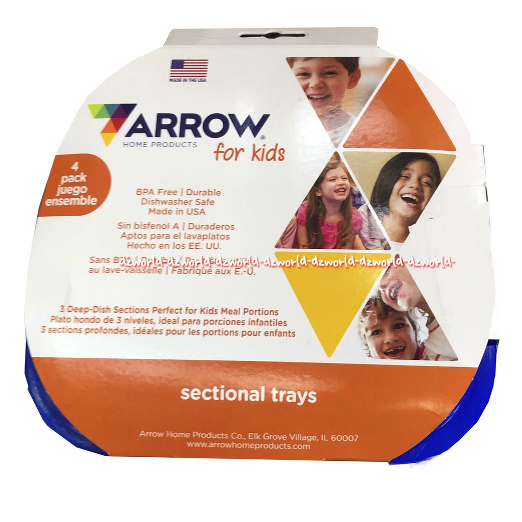 Arrow For Kids 4pcs Special Tray Piring Makan Plastik Untuk Anak Anak Arow