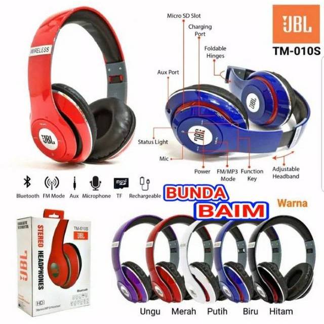 HEADPHONE JBL TM-010S / HEADSET BLUETOOTH TM010 / JBL 010S SB