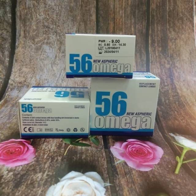 Softlens bening bulanan OMEGA 56/soflen bening bulanan omega56/soflens clear monthly 0.50 s/d -10.00