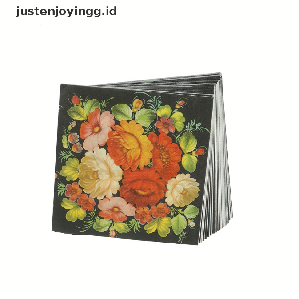 // justenjoyingg.id // floral flower paper napkins event &amp; party tissue cocktail napkins decor serviettes 20pcs ~