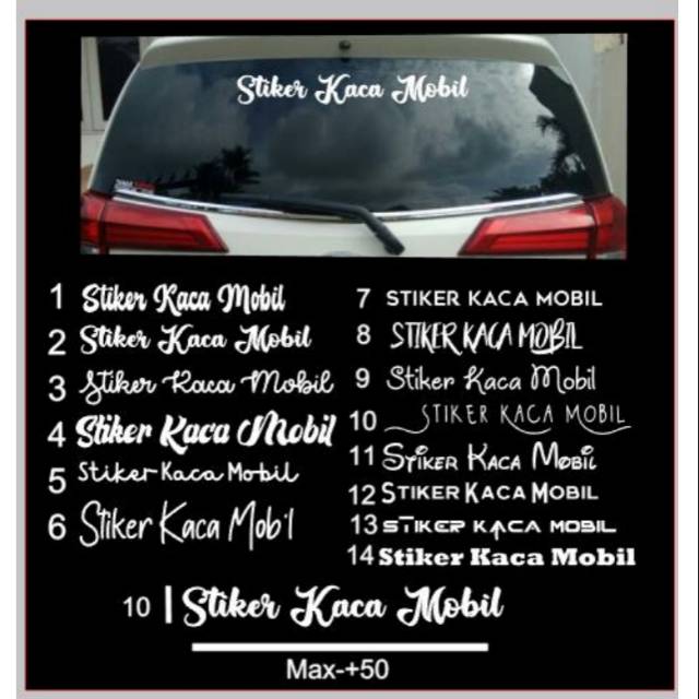 STIKER NAMA STIKER MOBIL STIKER NAMA KACA MOBIL