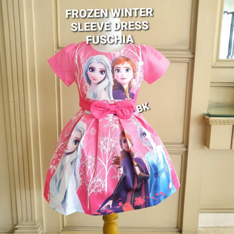 GA2603 FROZEN BUTTERFLY PURPLE DRESS GAUN BIRTHDAY ULANG TAHUN ANAK UNGU ELSA ANNA MURAH IMPORT LUCU