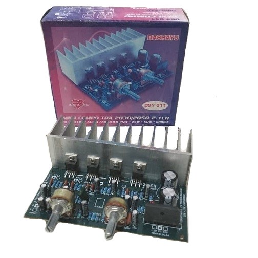 Kit Power Amplifier Mini Compo Home Theater 2.1 Channel Stereo 2x25W + 50W IC TDA 2030 / 2050 DSY-01