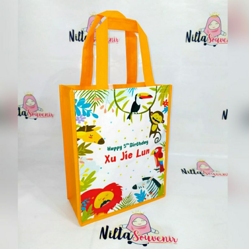 tas souvenir ulang tahun anak murah gambar animal jungle zoo terbaru-Motif 1