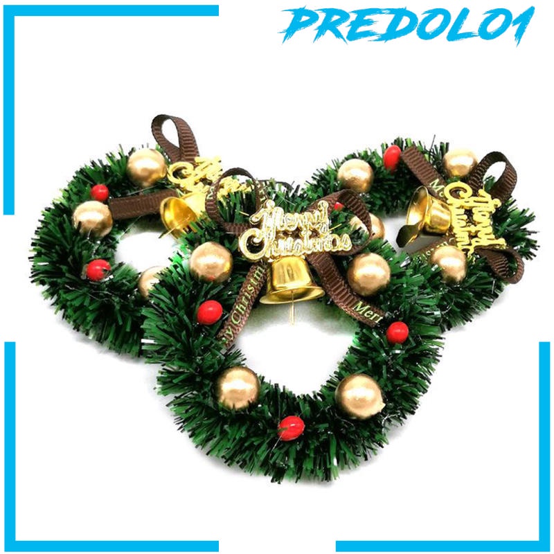 (Predolo1) Miniatur Karangan Bunga Natal Skala 1 / 12 Untuk Dekorasi Rumah Boneka