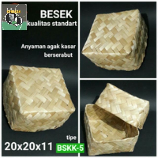 BESEK BAMBU BIASA 20x20x11 CM/PITI KERANJANG HANTARAN SOUVENIR KADO