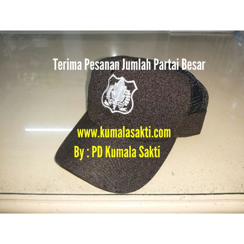 Topi Security Coklat Logo Satpam Larici-Kaos Security-Topi Satpam-Rompi Security-Sabuk Security-Kopel Security-Tas