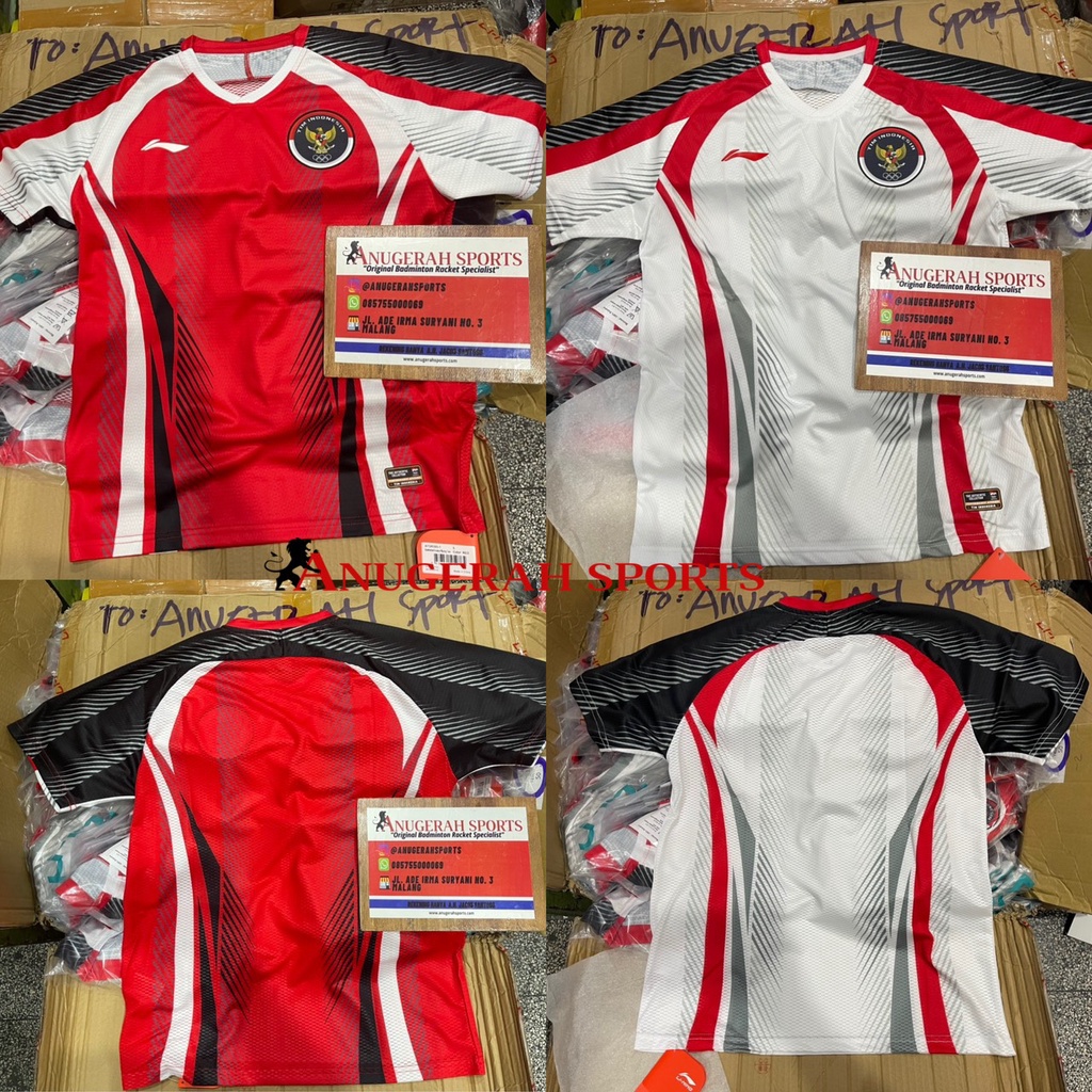 OFFICIAL KAOS LI-NING / LINING (T-SHIRT) TIM INDONESIA OLIMPIADE TOKYO 2021 ORIGINAL