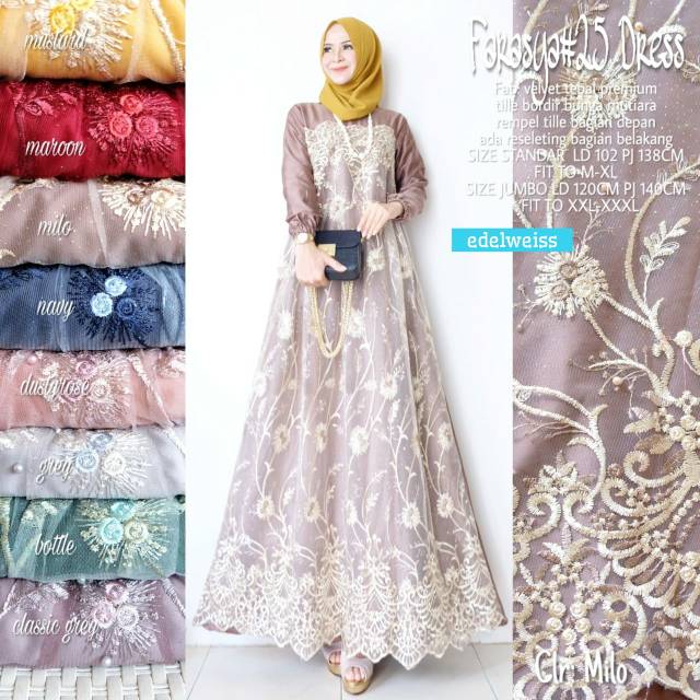 Farasya Dress #30 Tile Brukat Gamis Pesta Resepsi Akad Gamis Kondangan Super Jumbo xxxl Ld 130cm Gamis Brukat BigSize xxxl Gamis Lebaran Terbaru Dress Muslimah Gaun Pesta Gamis Seragam Pernikahan Outfit Bridesmaid Gamis Pengajian Warna Putih