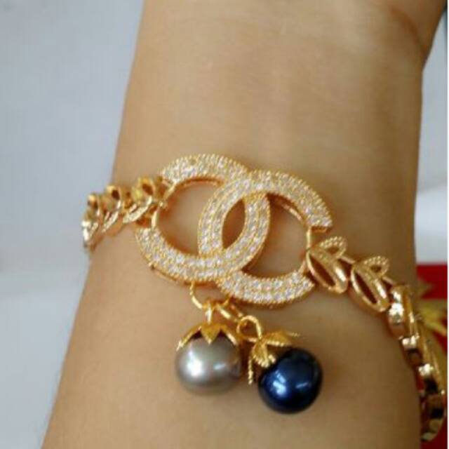 Perhiasan rhodium mutiara air tawar