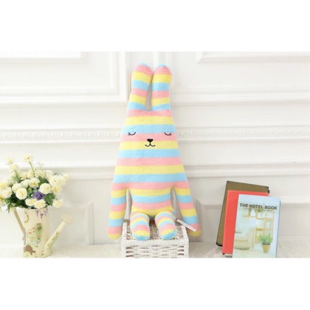 BONEKA CRAFTHOLIC YELLOW PINK BLUE STRIPES 90CM