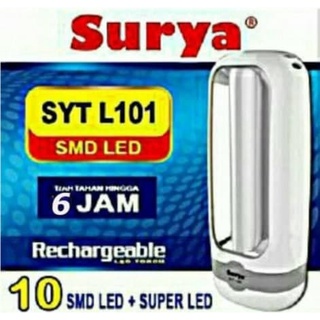 Lampu Senter SURYA SYT L101 10 SMD + 1W Senter LED Emergency SYT L 101 Rechargeable Flashlight