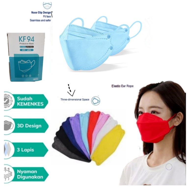 KF94 EVO 4PLY isi 50Pcs/BOX Tebal IMPORT Dewasa High Quality IDOL KPOP BTS BT21 KOREA FASHION Mask