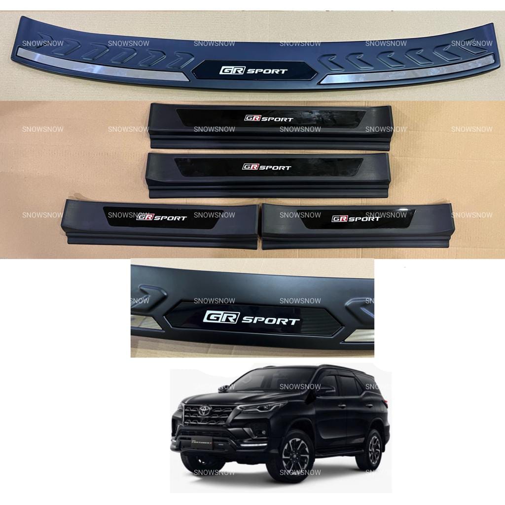 Paket Sillplate Samping Belakang All New Fortuner 2021 2022 Up Full GR SPORT Platinum Hitam List Chrome