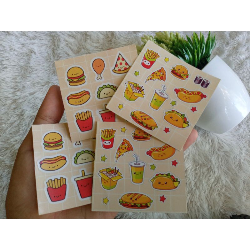 

Sticker Sheet Aesthetic kisscut Fast food series