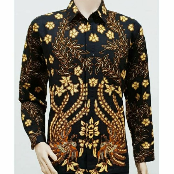 Kemeja Pria Batik Big Size 4L-5L Lengan Panjang Baju Hem Batik Jumbo Ukuran Besar BRG-TRG