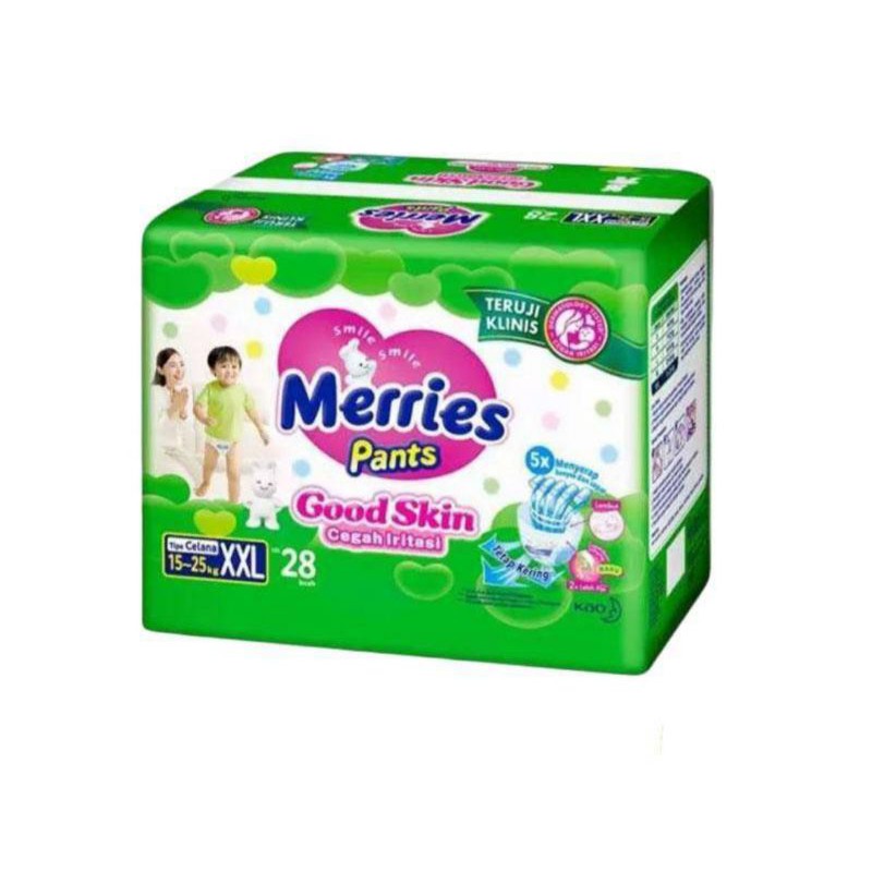 Popok Celana bayi Merries Good Skin XXL 18 / XXL 28 (New Arrival) / Meries XXL28