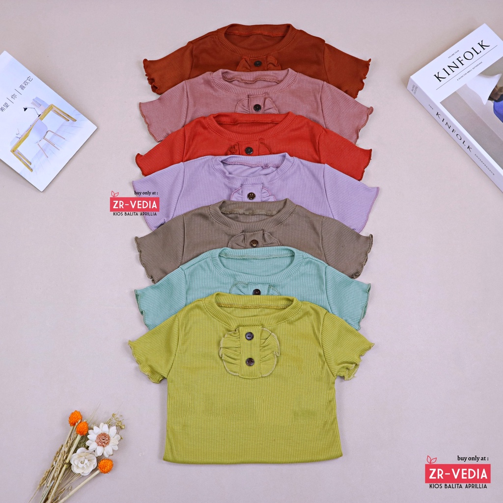 Alesha Knit Wear uk 2-5 Years / Kaos Anak Bahan Cotton Rib Tebal Stretch Atasan Balita 2-5 Tahun Blouse Polos Perempuan