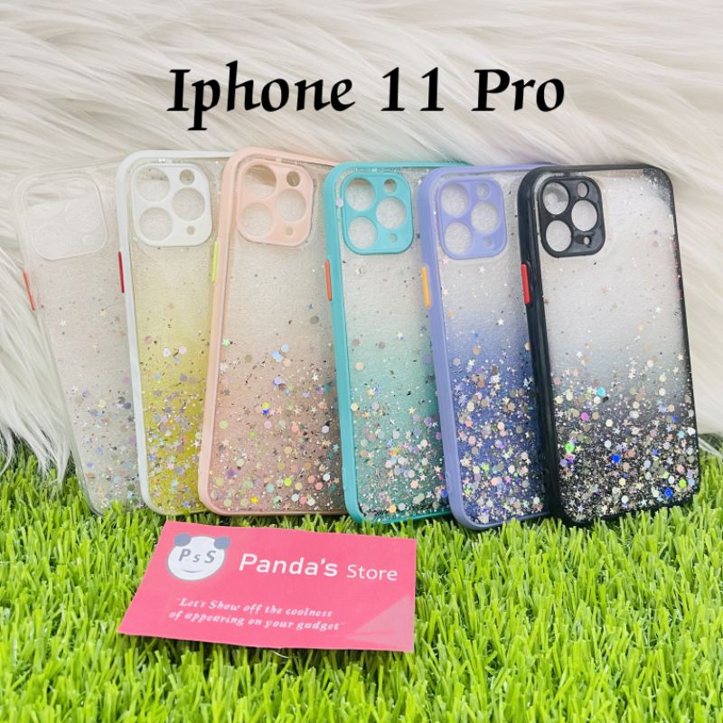 Glitter Case Iphone 11, 11Pro, 11Promax Funny Color Dengan Pelindung Kamera (PsS)