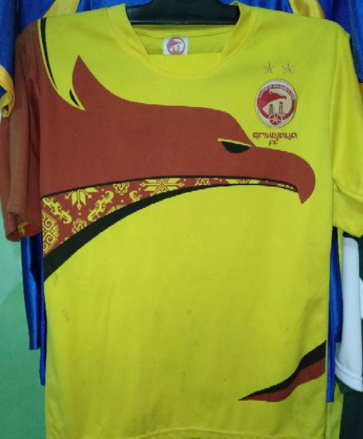 Jersey Sriwijaya FC Liga ISL 2013 Kuning Retro Palembang Grade Lokal