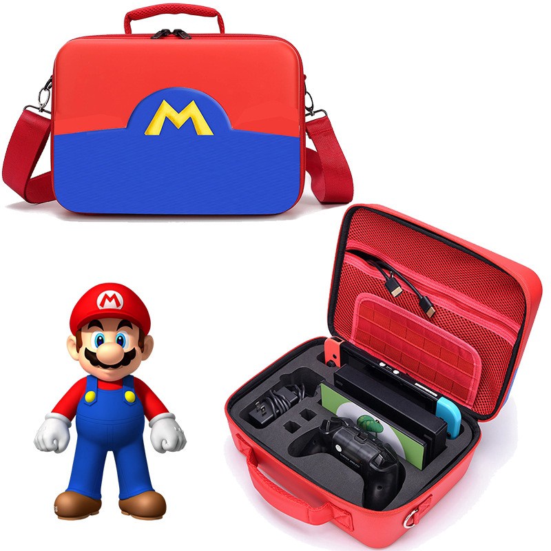 Travel Storage EVA &amp; Nylon Carry Bag Tas Mario for Nintendo Switch