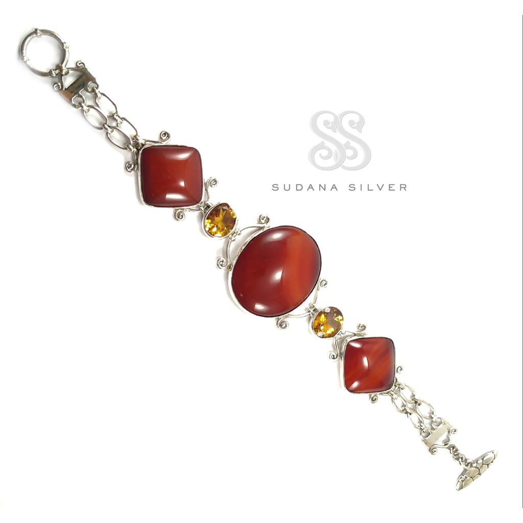 Rantai Gelang Carnelian Perak Silver 925 Bali