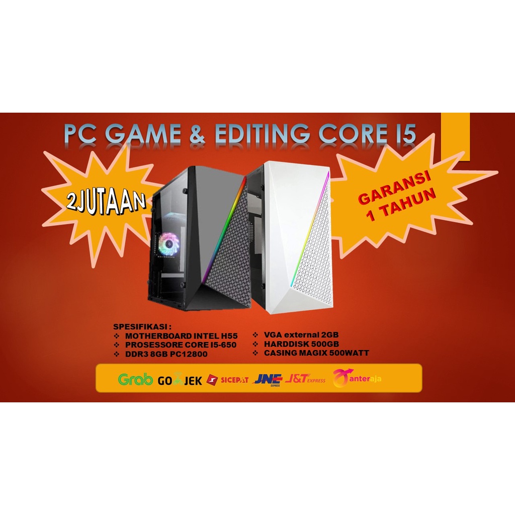 CPU PC GAMING CORE I5 RAM 8GB PC INTEL KOMPUTER RAKITAN