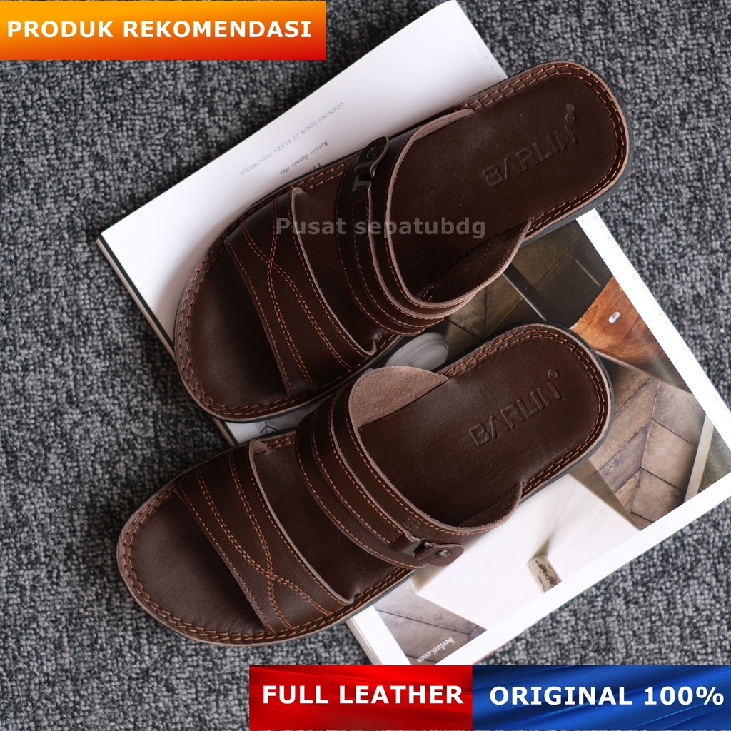 Sandal Pria Kulit Kekinian - Sendal Casual Slide Full Kulit Original