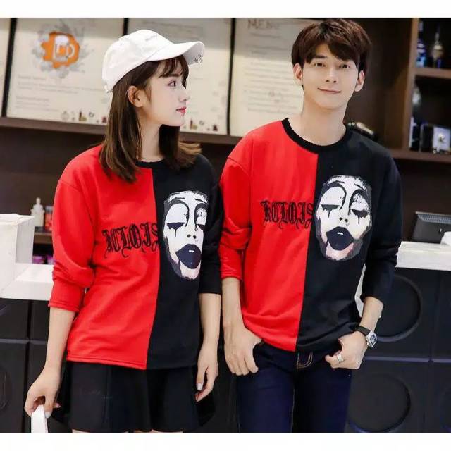 Kaos coupl/ baju couple/ kaos pasangan/baju pasangan red black LP