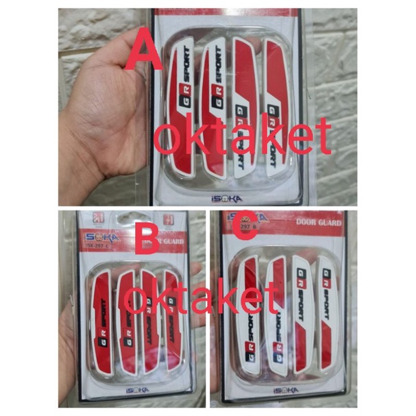 Door Guard GR Sport Merah - Putih universal Raize Avanza Rush Toyota Yaris Calya Fortuner