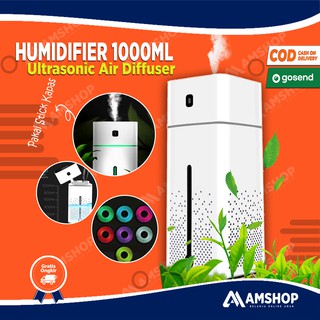 1000ml Humidifier Diffuser Air Purifier USB Atomizer Ultrasonik Kapasitas Penjernih Udara Aroma