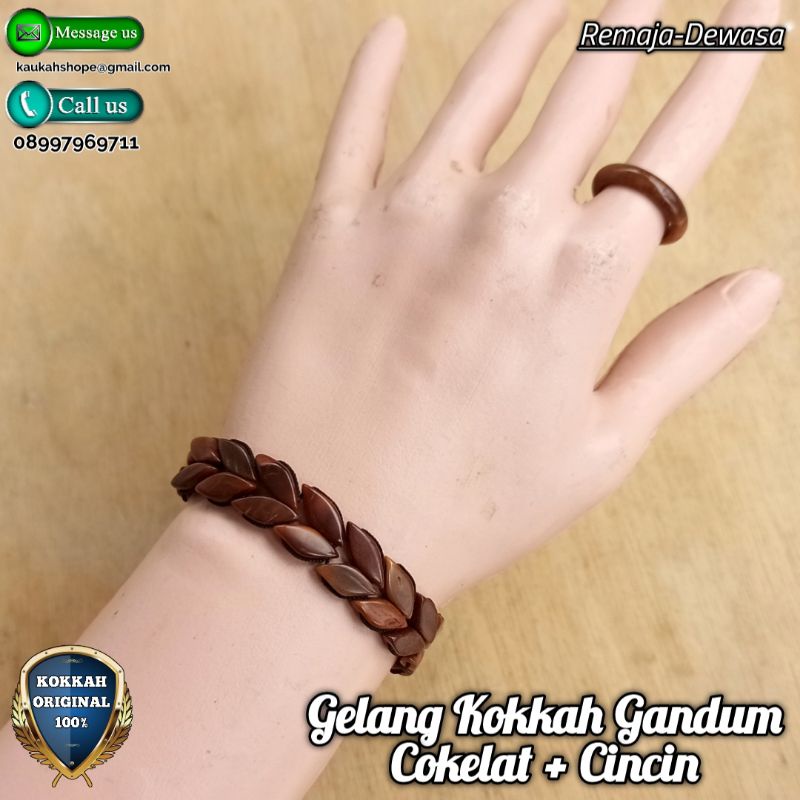 Gelang Kokkah RELL Rata dan GANDUM Gratis Cincin 100% Ori