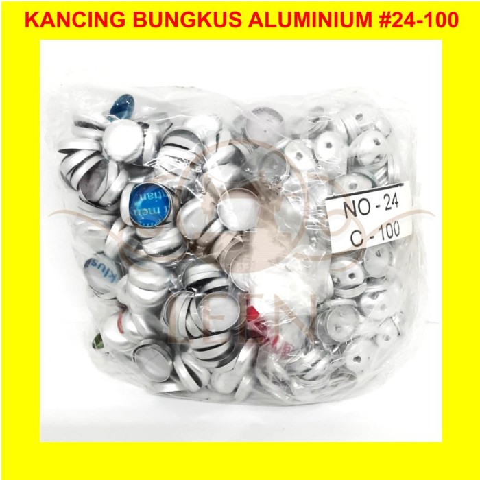 Kancing Bungkus Bahan Aluminium GRADE AAA No 24 - 100 Kaleng Kain LEEN