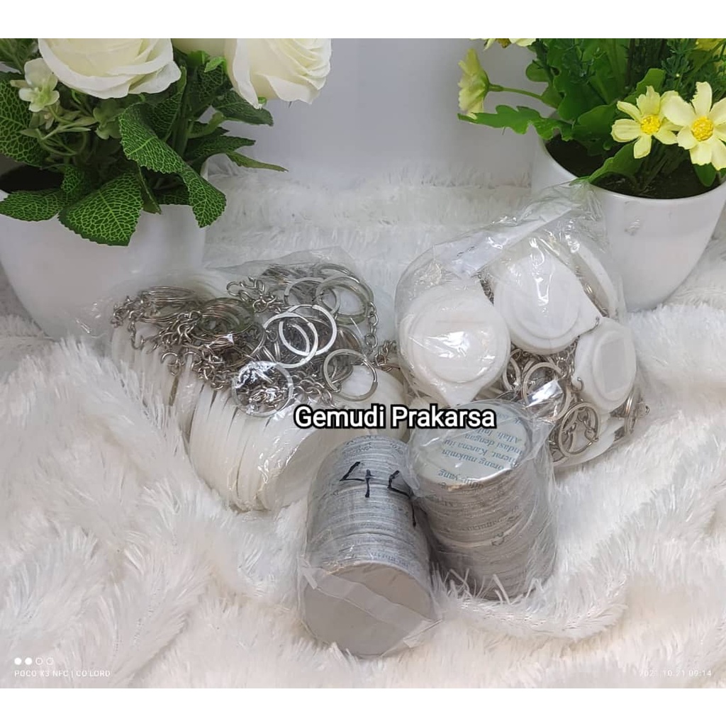 Bahan Pin Gantungan Kunci Pin 1 Sisi 44 mm Ring Gepeng | Bahan Pin Ganci
