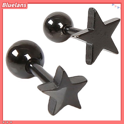 Bluelans 1 Pair Unisex Pentagram Pattern Alloy Ear Stud Earring Jewelry Charms