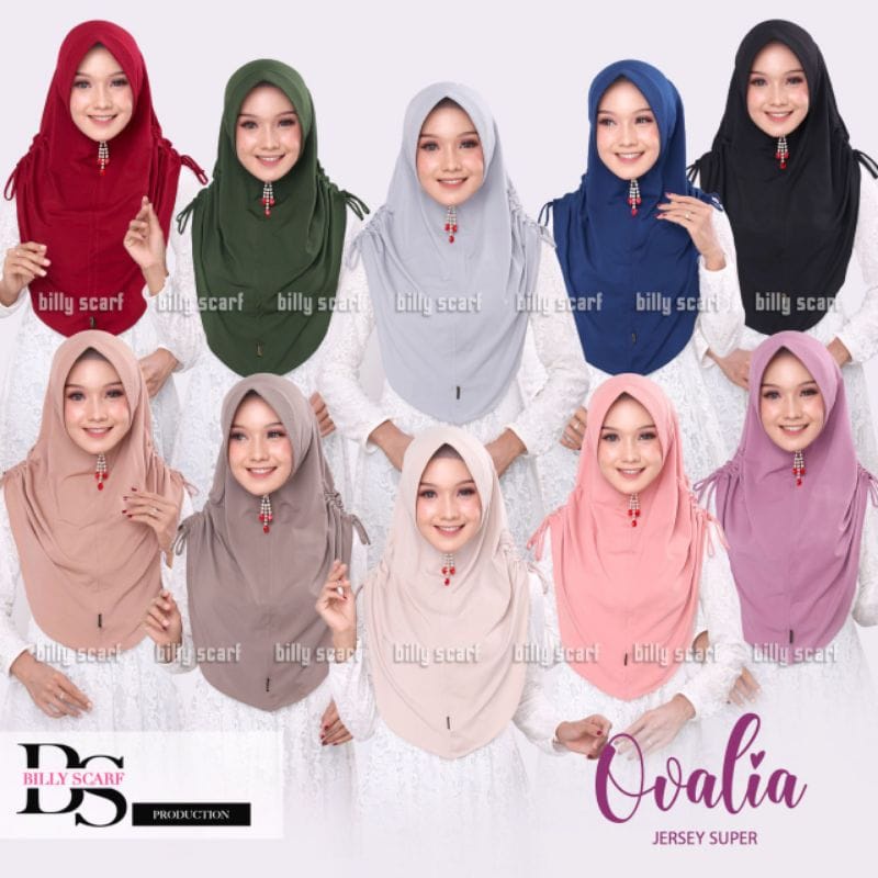 Hijab Bergo Simple Ovalia 024 Billy Scraft Kerudung Instan Serut Samping Jilbab Instan Bergo Origina