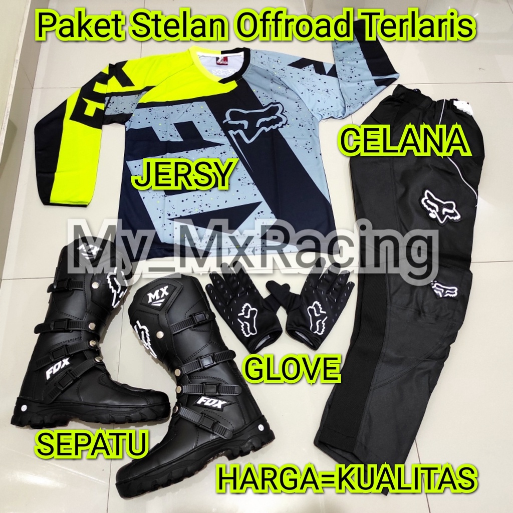 promo stelan offroad FX 07 trail cross sepatu cross jerset trail celana cross tral bonus sarung tangan