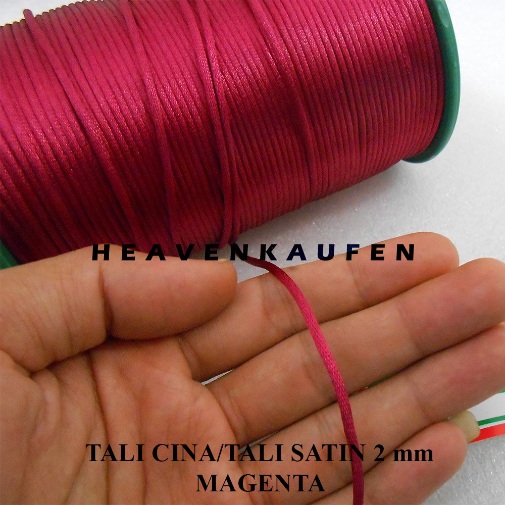 Tali Cina / Tali Satin Cina Warna Magenta 2 mm Meteran Murah